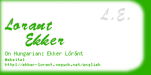 lorant ekker business card